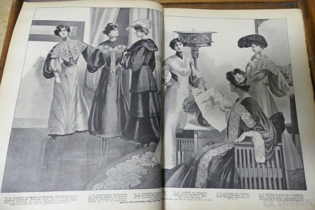 Wiener mode, starožitný módní časopis, svázaný ročník 1903 - 9