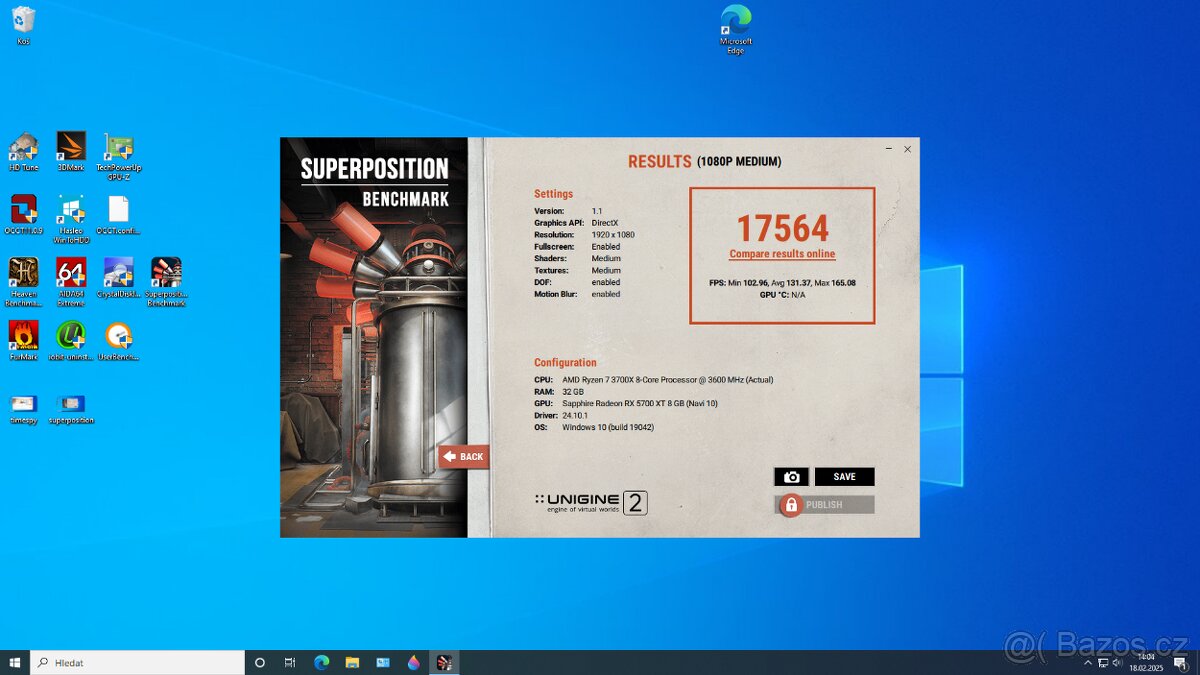 herní PC - Ryzen7 3700x+RX 5700xt+16GB RAM+NVMe SSD - 9