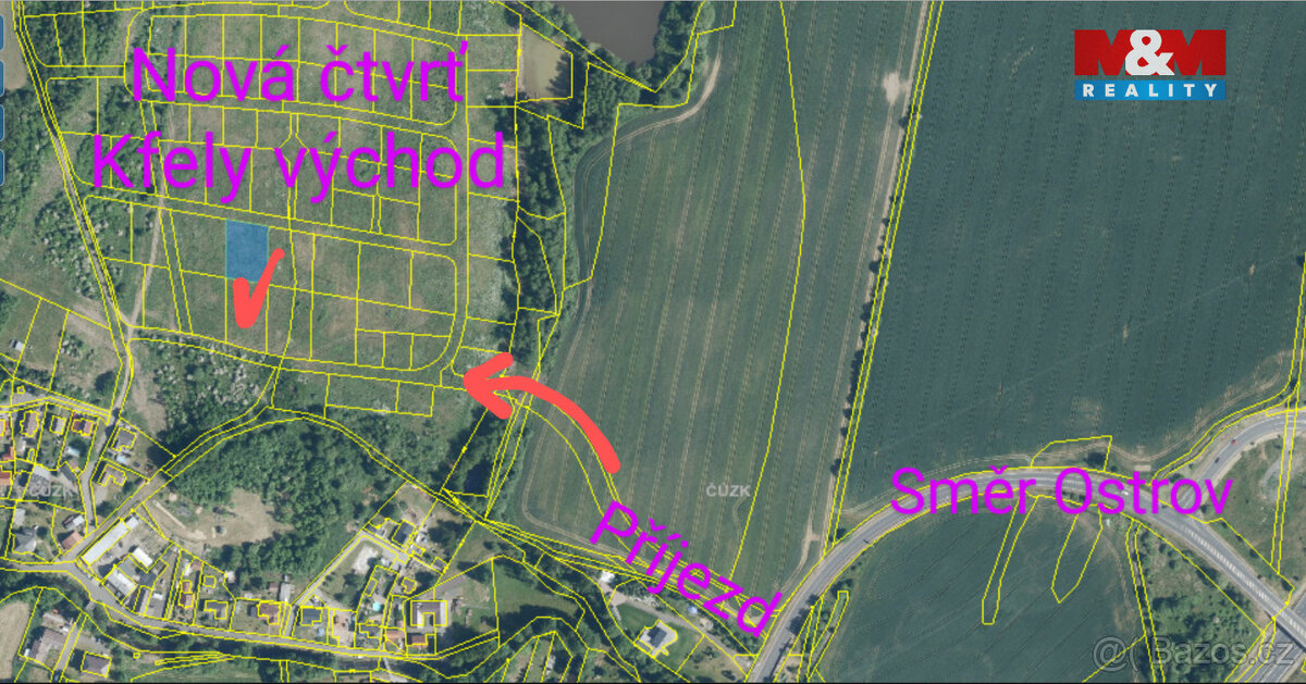 Prodej pozemku k bydlení v Ostrově,1352 m2, Kfely - 9