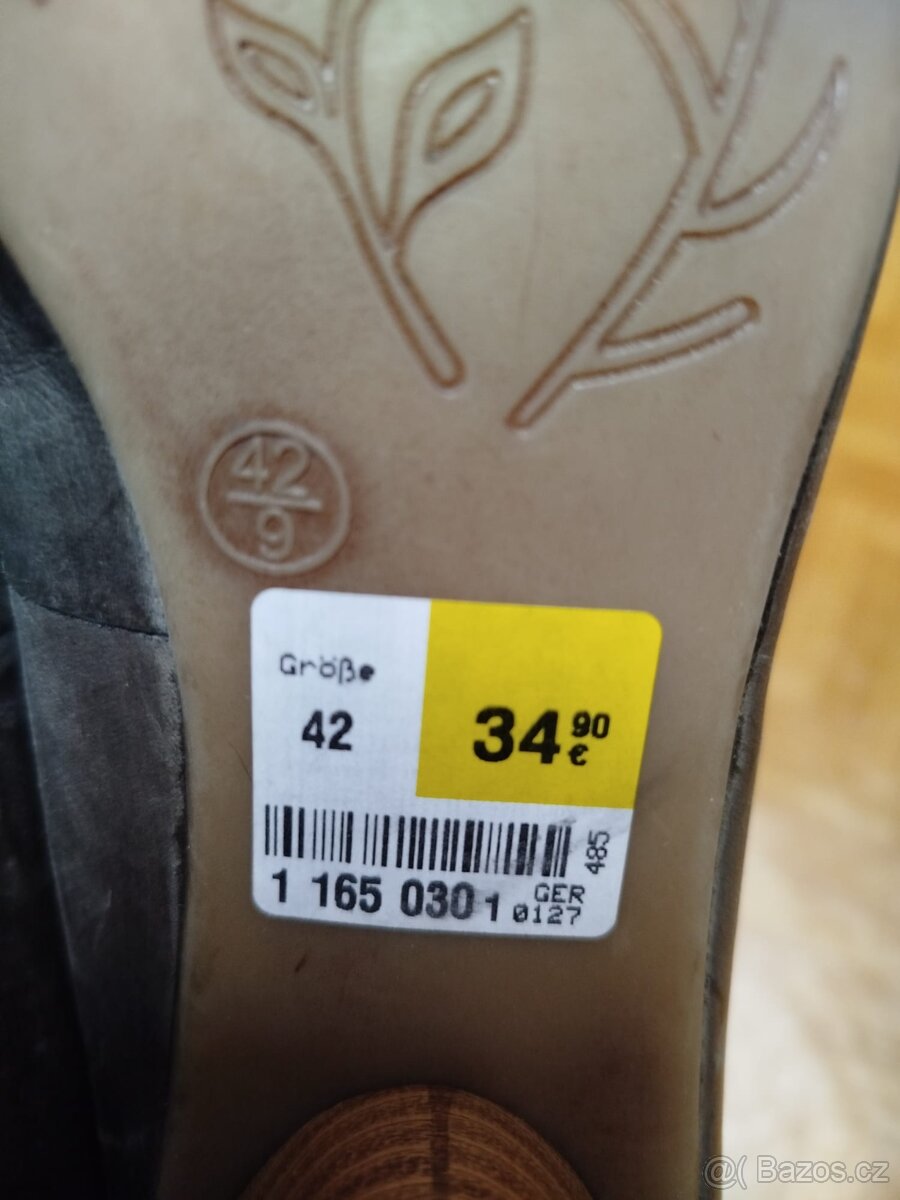 Nové šedé kožené lodičky, velikost 42 - 9