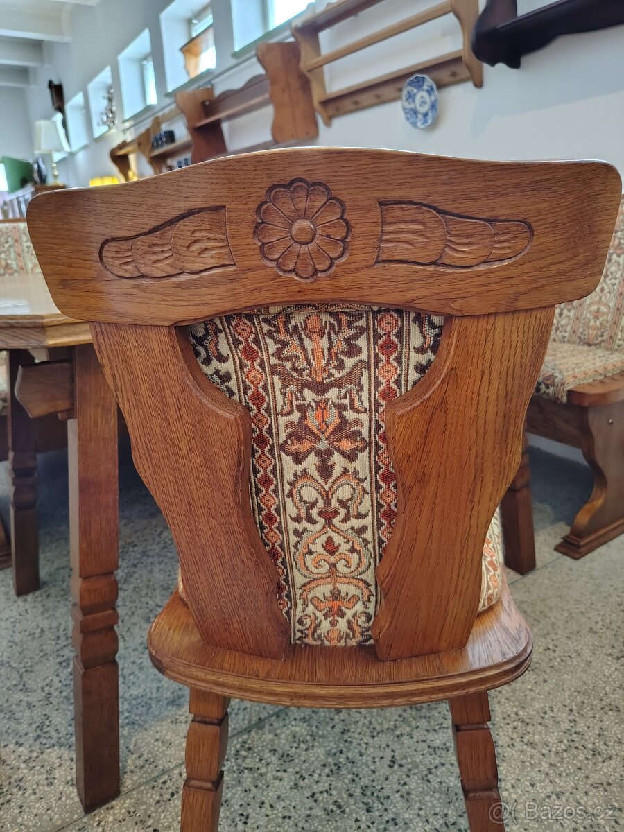 Selský jídelní rohový set - 9