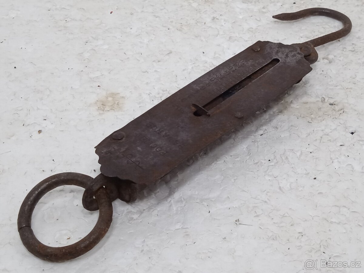 Retro starý kovový mincíř pružinová váha - 25kg - 9