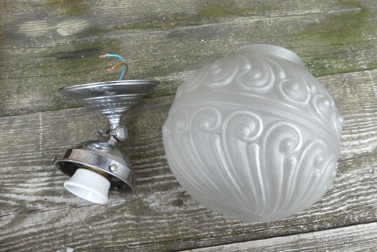 Starožitný secesní lustr, stropnice, lampa - 9