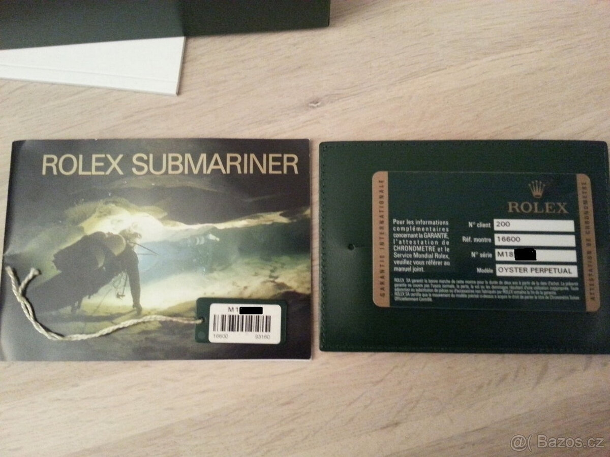 Záruční list Rolex Sea-Dweller 16600 řady M, kompletní sada, - 9