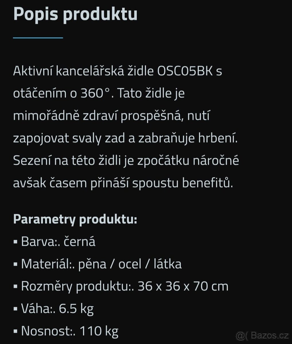 NOVÁ BALANČNÍ KANCELÁŘSKÁ ŽIDLE - 9