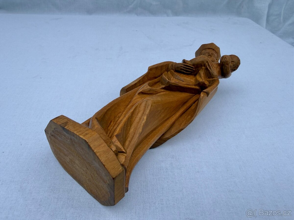 Dřevěná socha Panna Marie královna s jezulátkem - 9