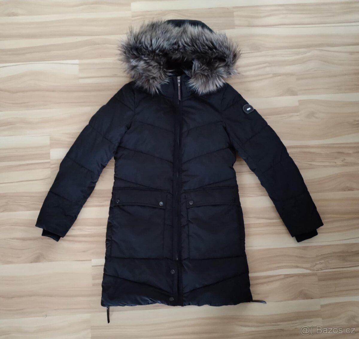 Dámská zimní černá bunda kabát s kožešinou Only NewRoona S - 9