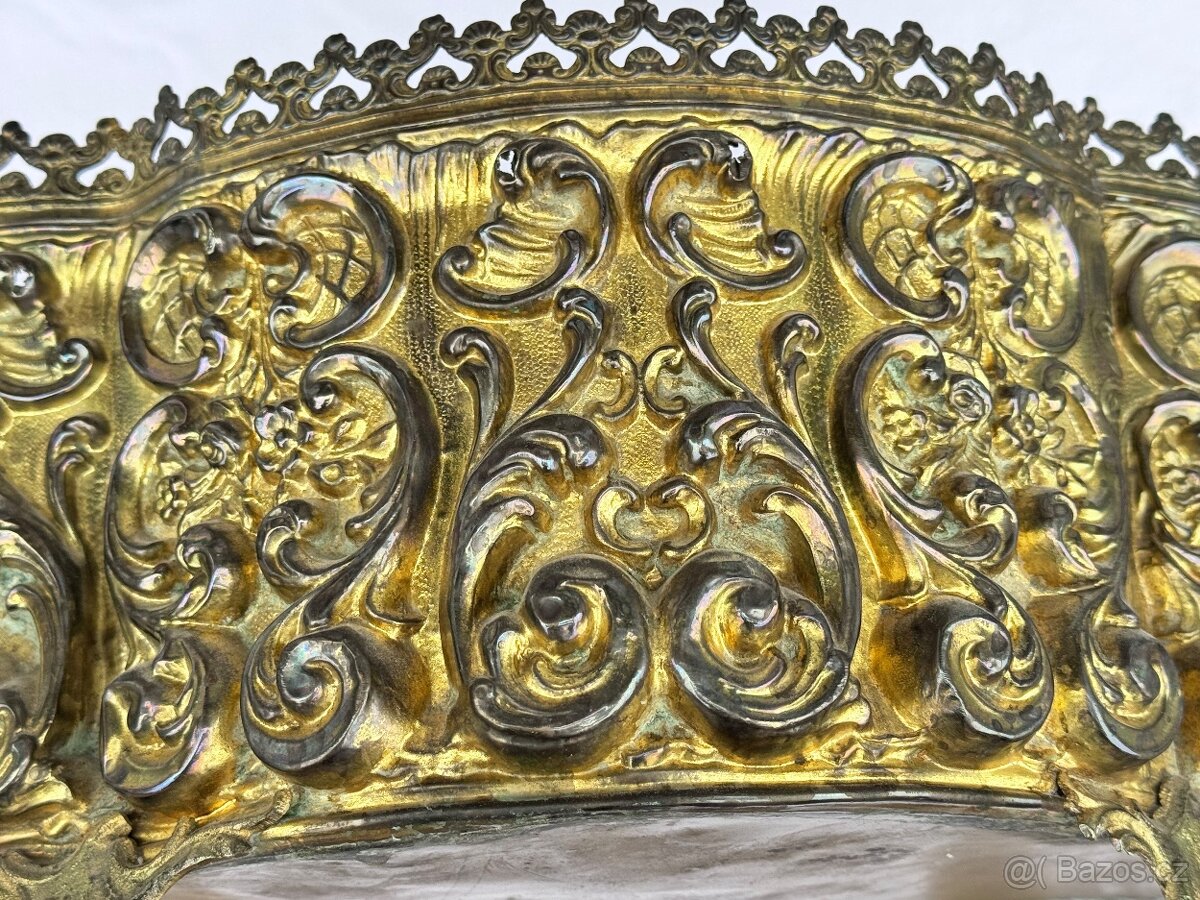 Žardiniéra květináč starožitný 1850-60 mosaz Francie Napoleo - 9