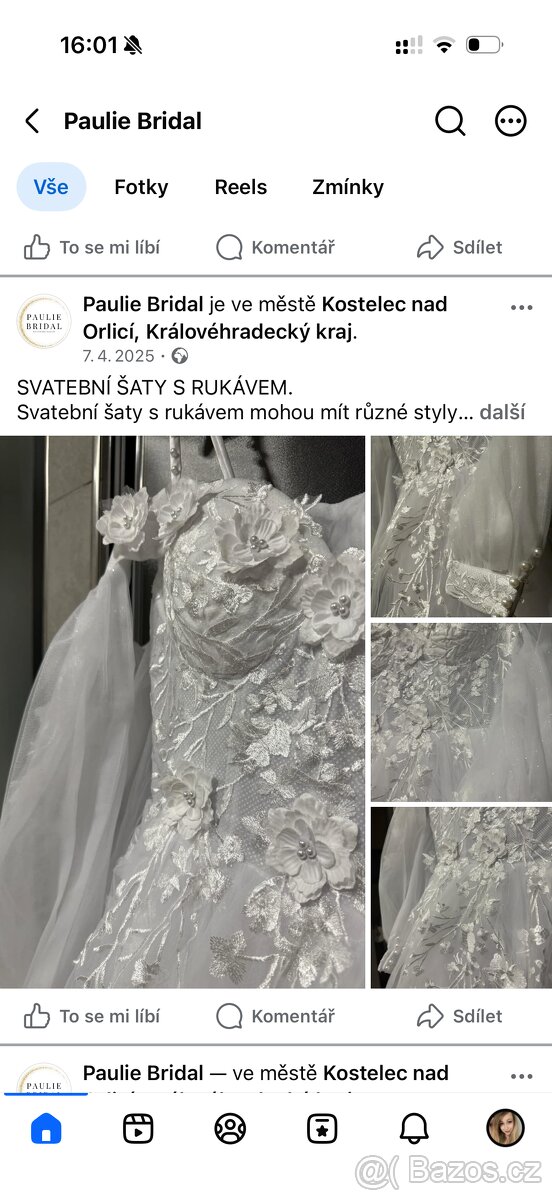 Svatební šaty s odepínacími rukávy - 9