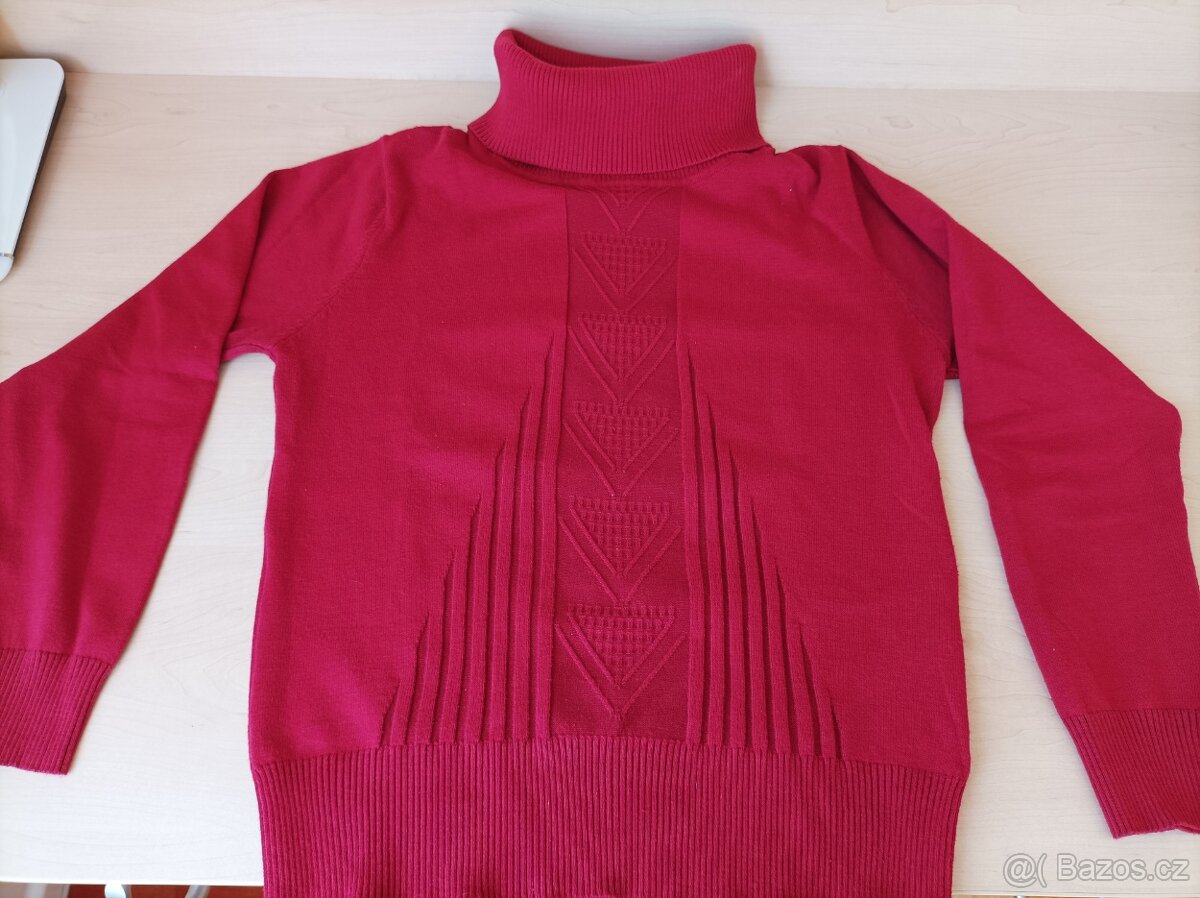 SVETR hnědý melír v. S- M // ROLÁK teplý v.M nenošený - 9