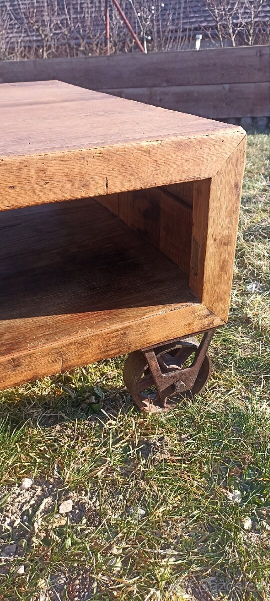 Konferenční stolek Industrial top model masiv dřevo - 9