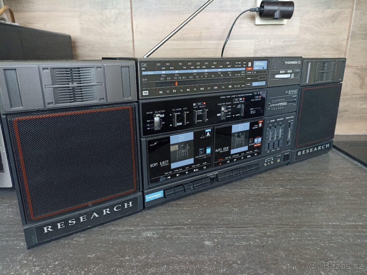 Sběratelský retro magnetofon Thomson Research TM 7670 – rádi - 9