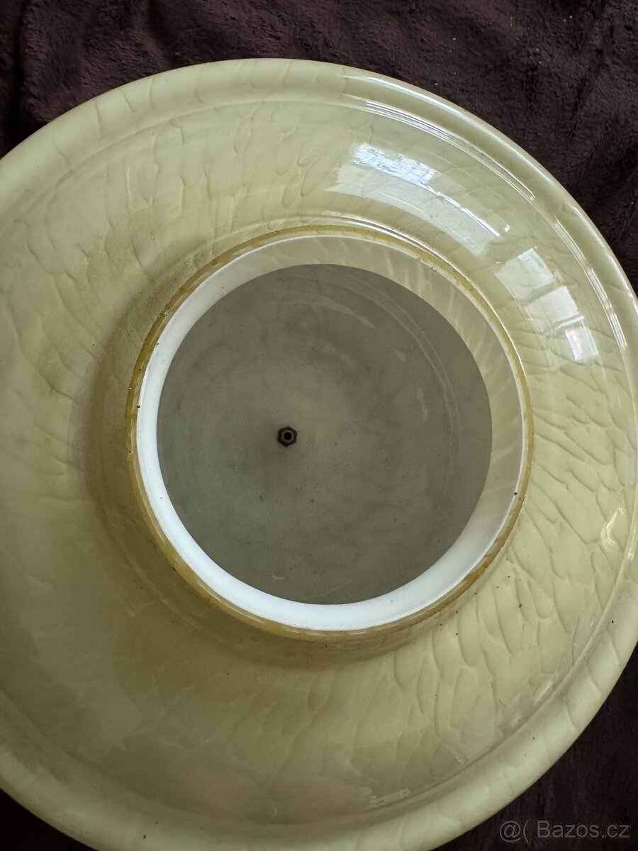 starožitný lustr funkční brokové sklo první republika - 9