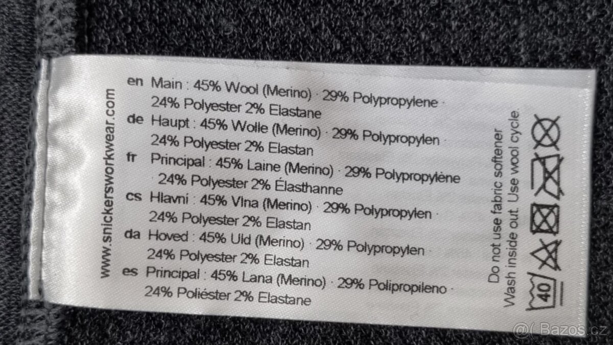 Snickers vlněné funkční tričko vel. - 9