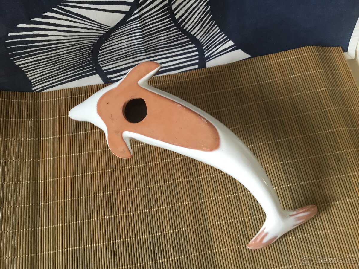 keramicky delfin 1970, korbel - 9