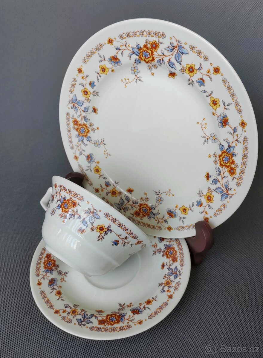 Nádherná porcelánová čajová sada/trio od manufaktury JLMENAU - 9