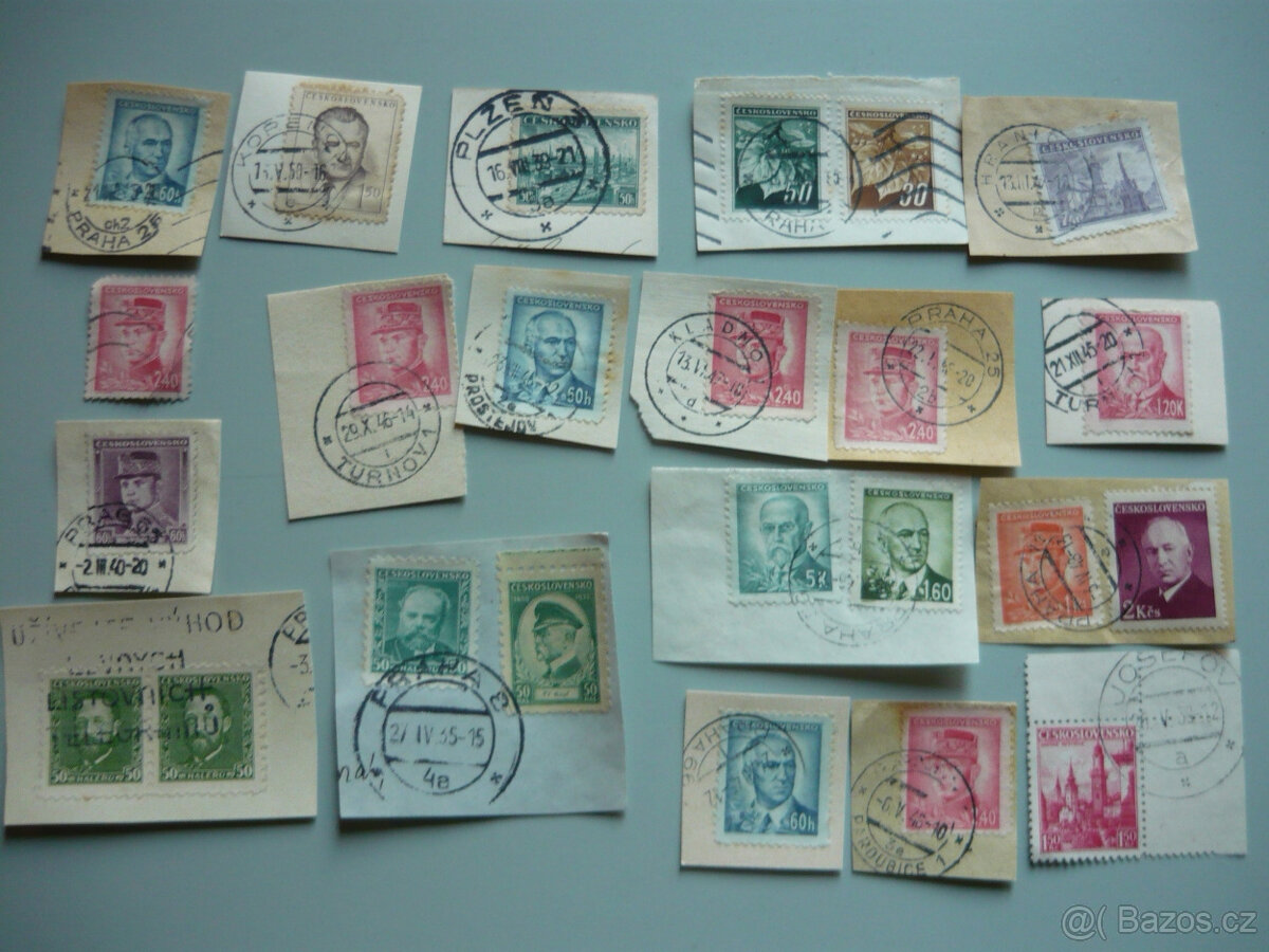 Známky poštovní květiny zvířata a čsr razítka - 9