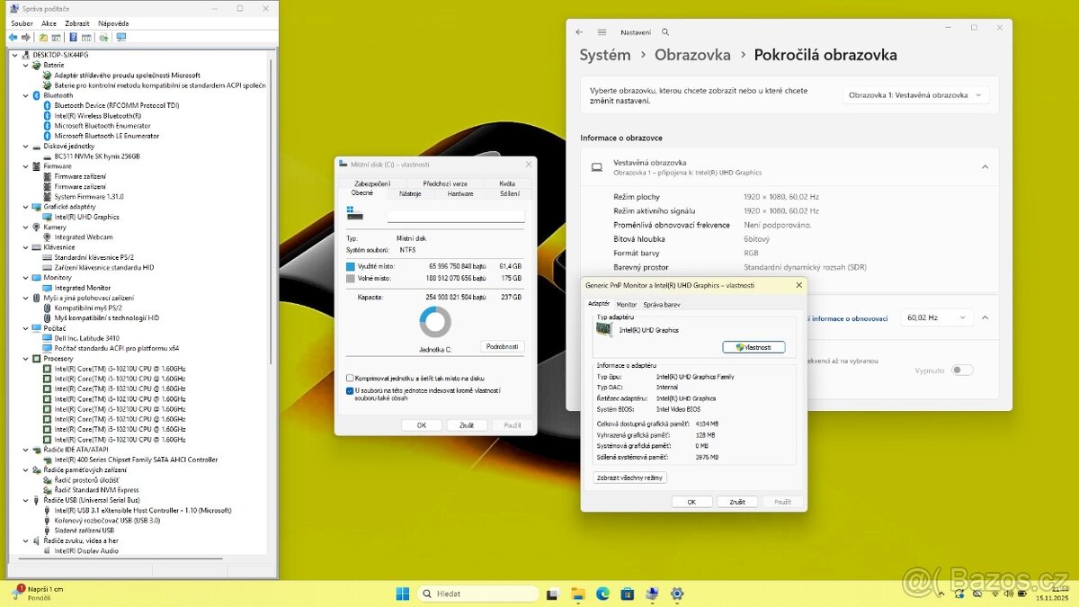 DELL 3410 /i5-10210/8GB/SSD256GB/UHD/FULLHD/WIN11 - 9