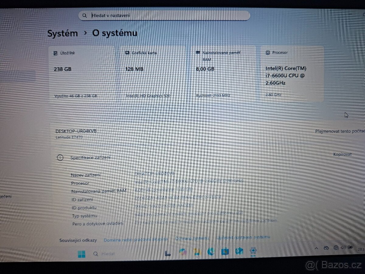 Dell Latitude 7470 (i7 / 8GB/256GB SSD,Win 11 Pro) - 9