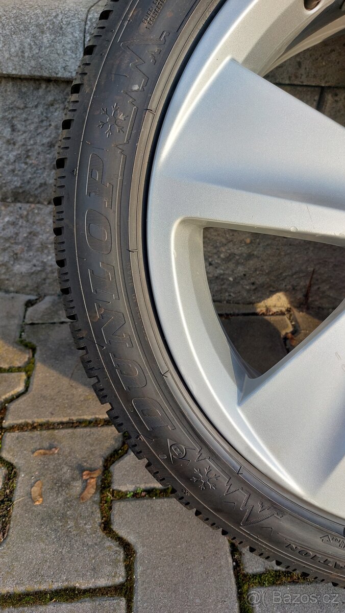 Alu kola 5x112 r17 Seat FR originá Cupra zimní pneu - 9