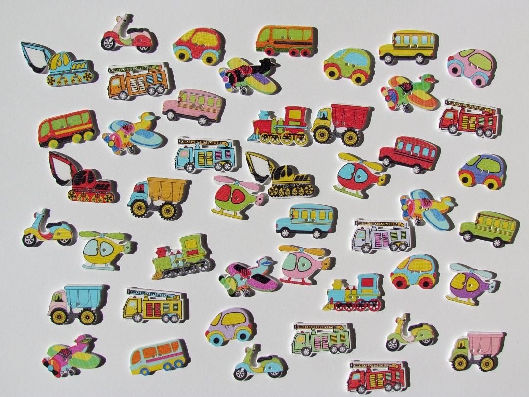 Dřevěné malované knoflíky různé druhy - nové - 9