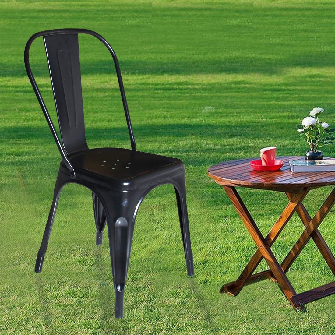 Nové gastro židle Paris, kov, černá, 4 kusy - 9