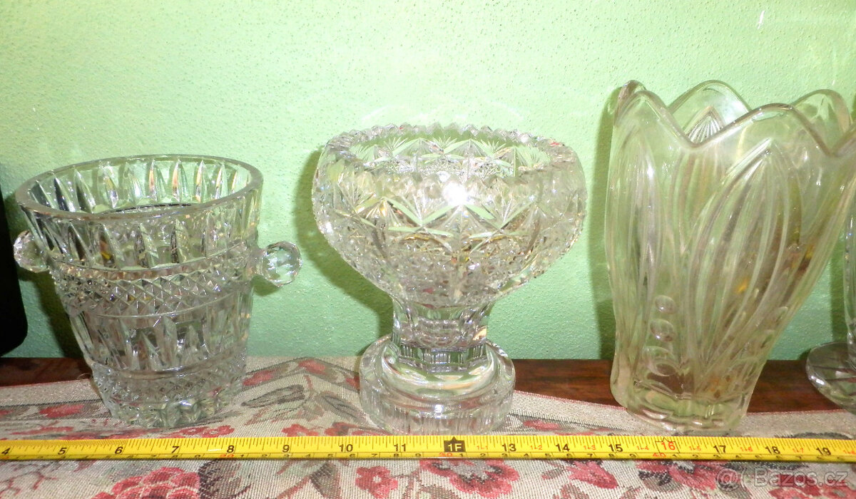 Váza skleněná masivní - více druhů - 9
