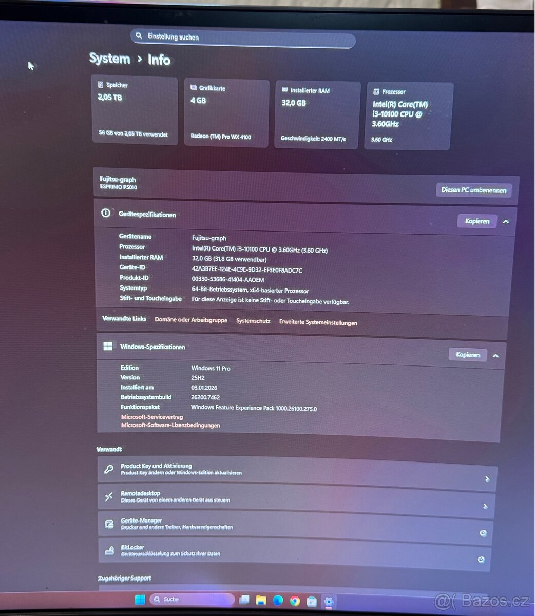 Esprimo i3, w11pro, Radeon pro - 9