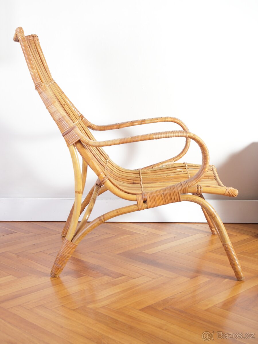 Retro Ratanové Křeslo ÚLUV - 9