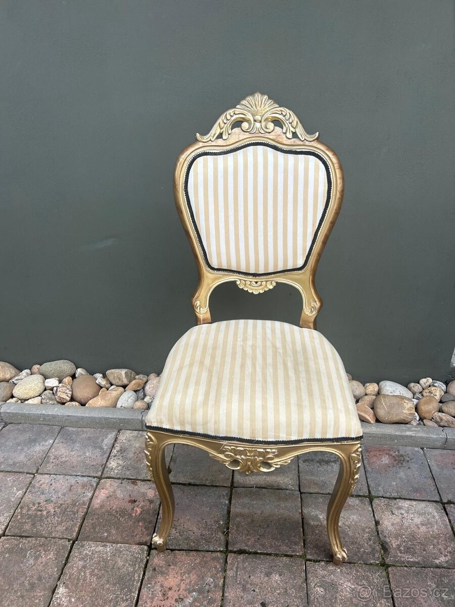 Starožitné barokní židle 6ks. - 9