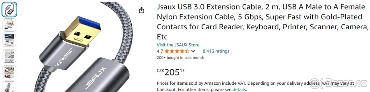 Kvalitní prodlužovací usb 3.0 kabel - 2m délka - 9