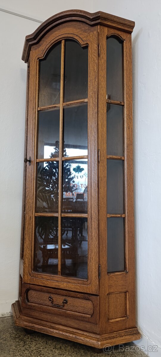 Rustikální rohová vitrína, masív, Nábytek s příběhem - 9