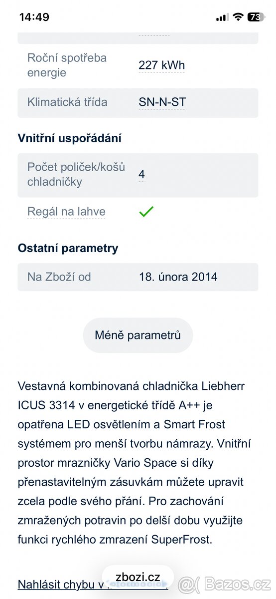 Vestavná lednice Liebherre icus 3314 vomfort - 9