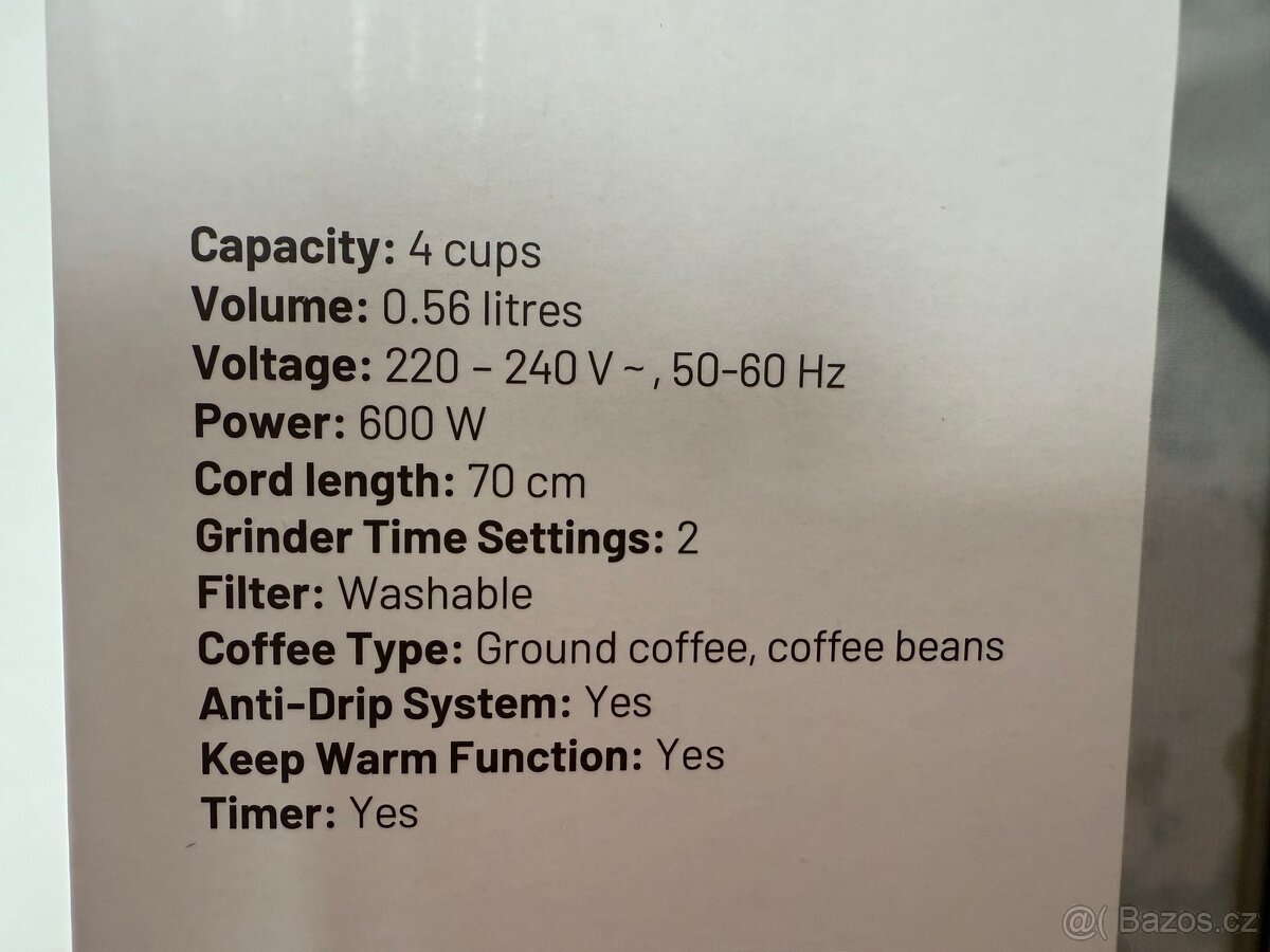 Lauben nový kávovar s mlýnkem 600BB černý - 9