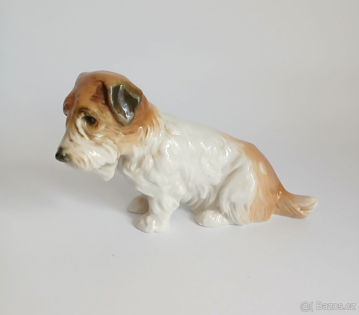 Starožitná porcelánová figura pejska - ENS - Německo - 9