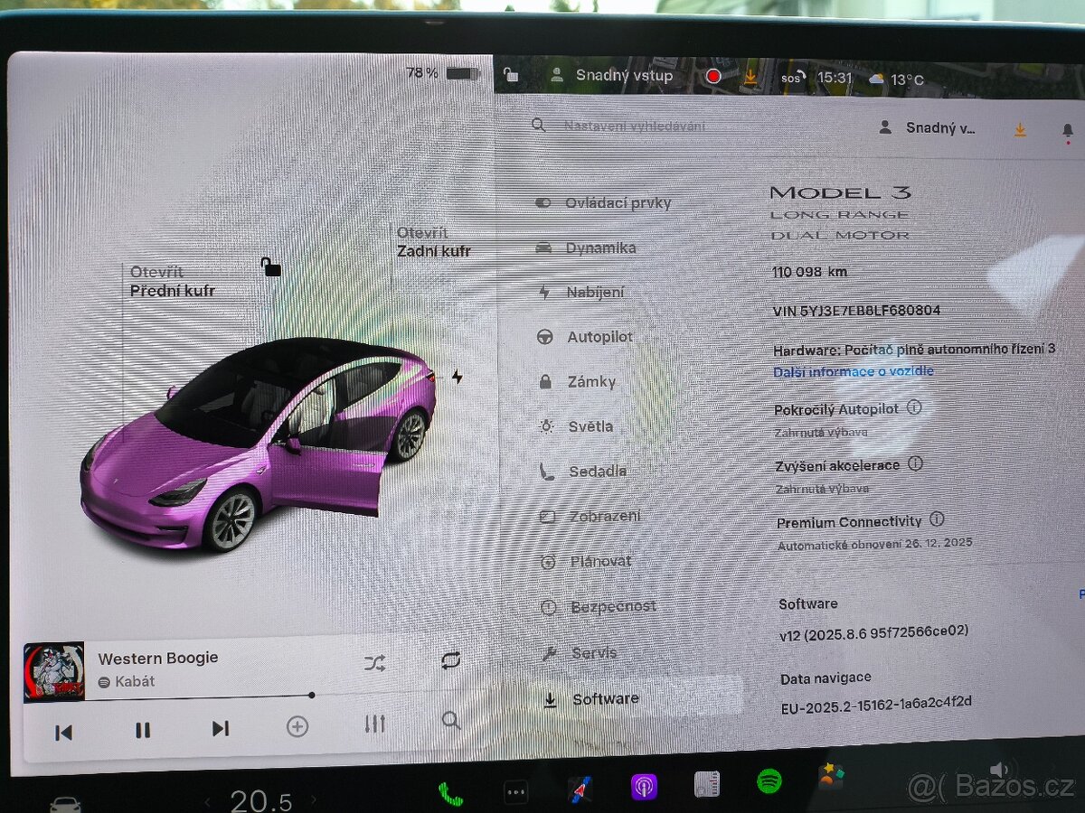 Tesla model 3, Long range, dual motors, 2020, 110 000 km. - 9