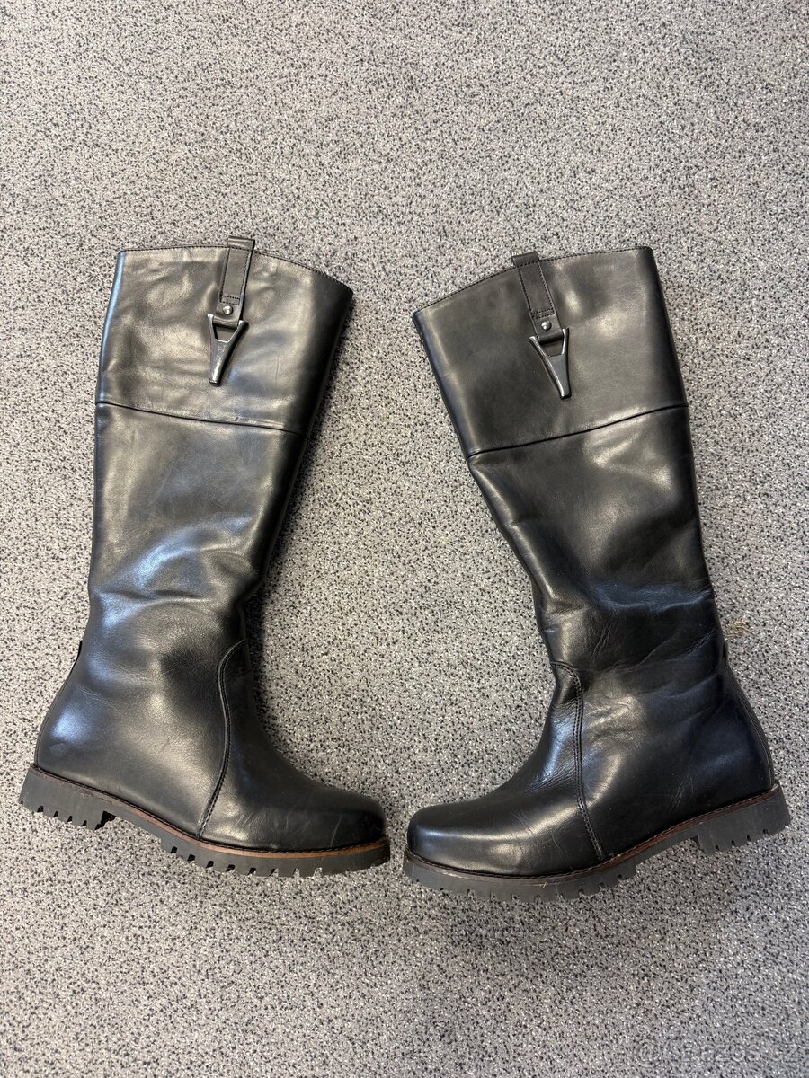 Kožené dámské vysoké kozačky vel 37 - 9