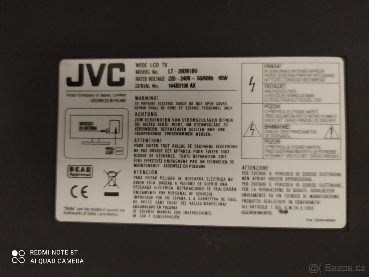 TELEVIZE JVC + ORIGINÁL OVLADAČ - 9