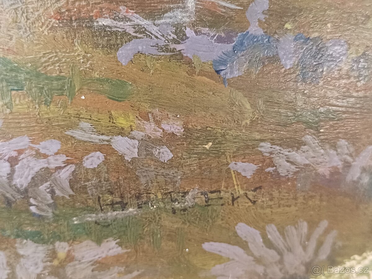 HRBEK OBRAZ OLEJ NA KARTONU - 9