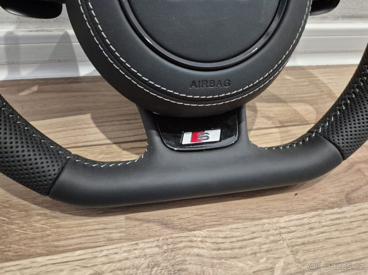 VOLANT AUDI KOŽENÝ MULTIFUNKCNY + airbag + PADLA - 9