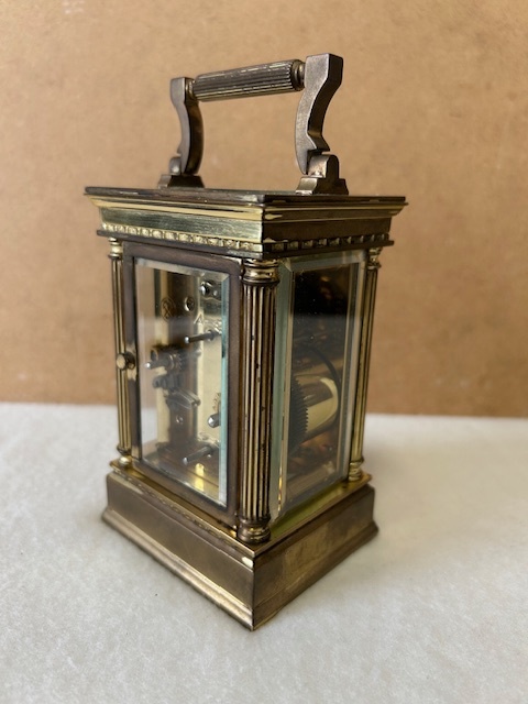 Mosazný starožitný budík - originál. - 9