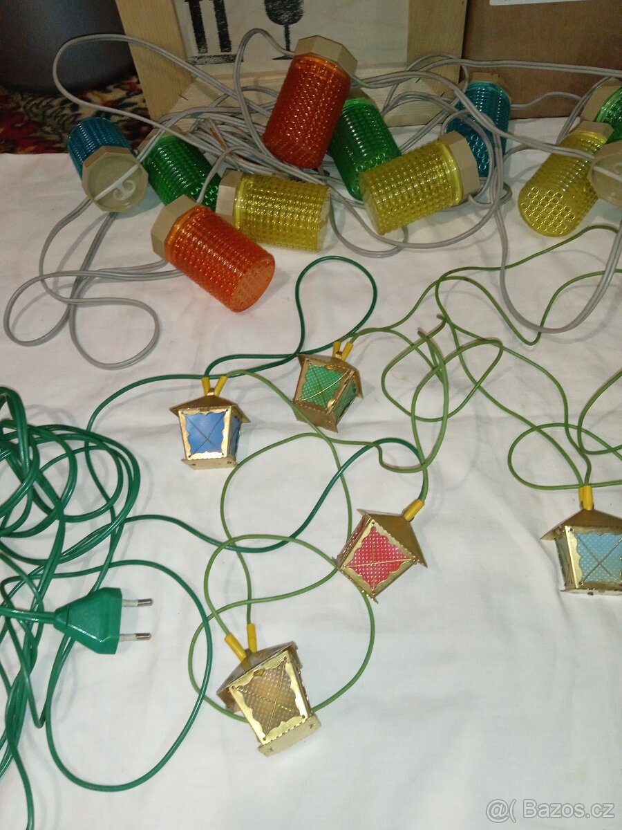 Retro světýlka na vánoční stromeček Lucerničky zn. KOVOTOPOL - 9