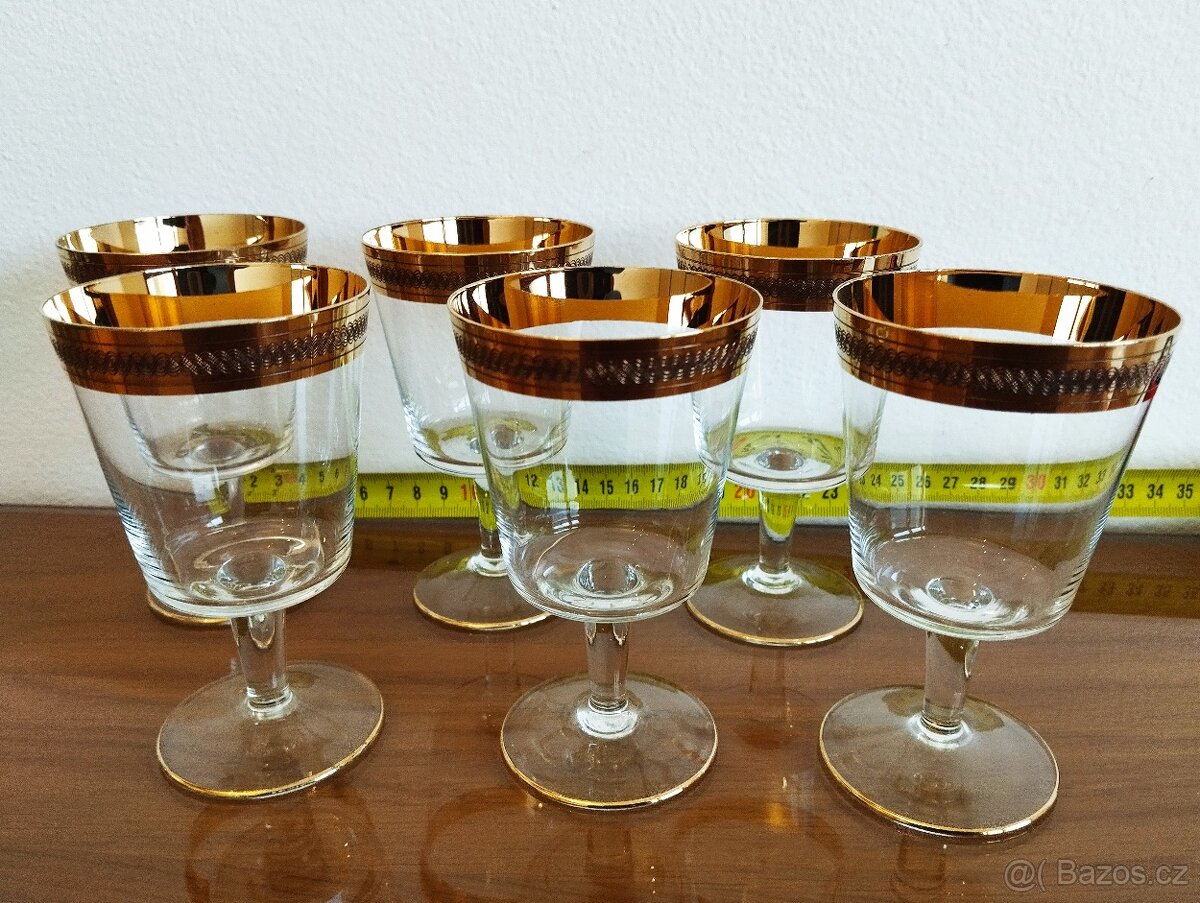 Zlacené skleničky a misky předválečné - 9