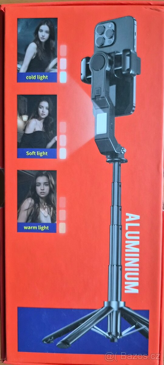 Selfie tyč s bluetooth ovl.,gyroskopem a osvětlením - 9