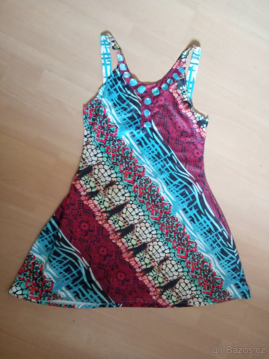 Letní, společenské, lněné, elastické, flitrové-vel. S, M - 9