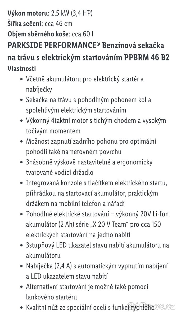 Benzínová sekačka peformance,elektrické startování - 9