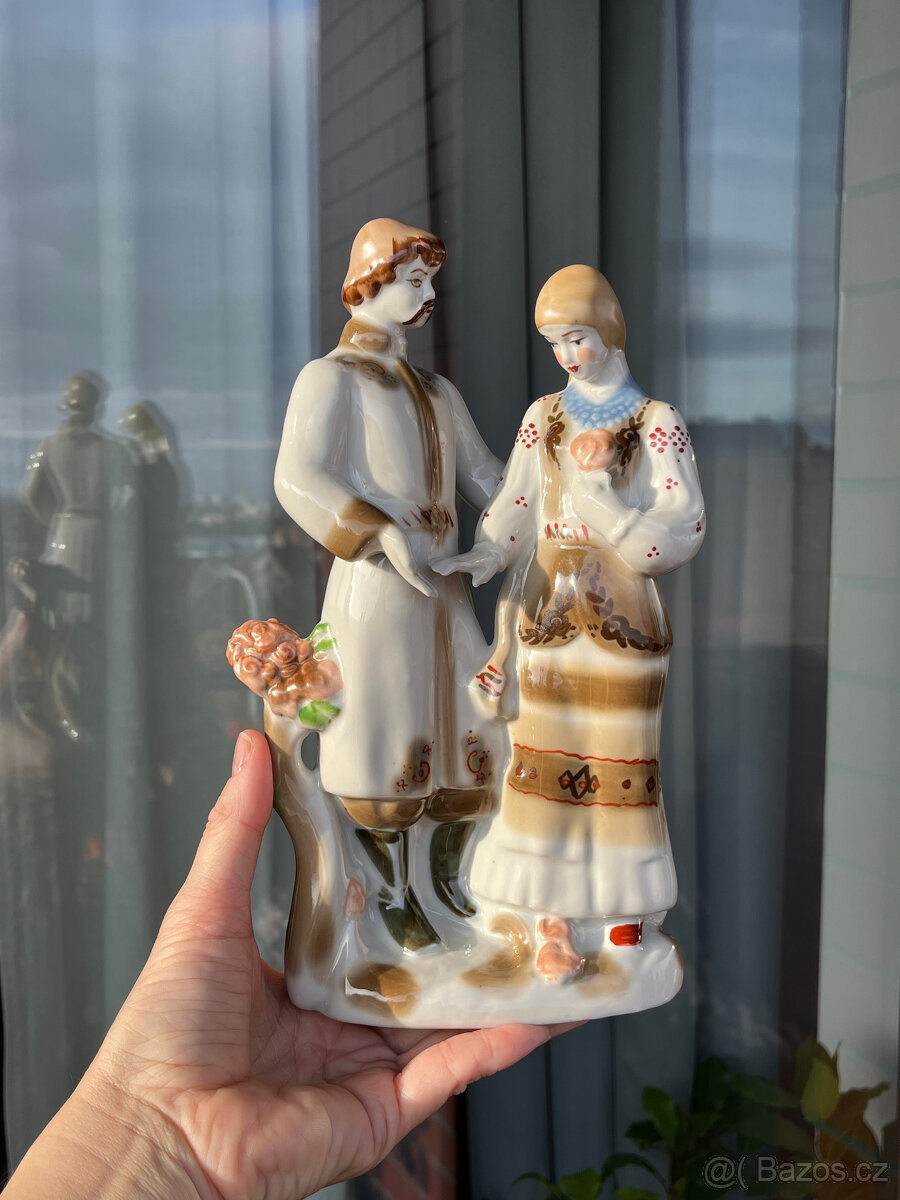 Sběratelská soška Zamilovaný pár 25.5 cm, Polonne USSR - 9