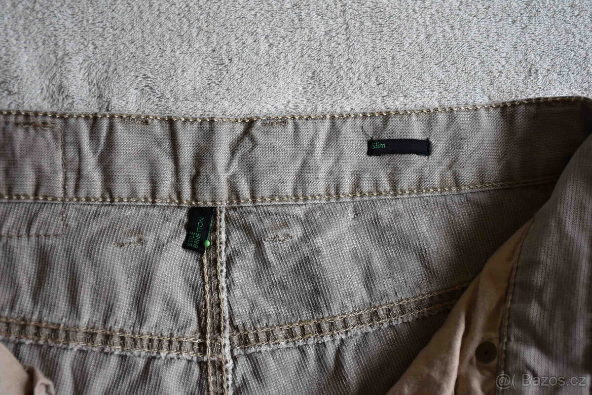 Béžové slim kalhoty Benetton a zateplené Betty Barclay S - 9