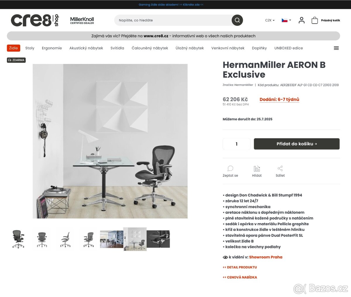 Kancelářská židle Herman Miller Aeron Exclusive NOVÁ, ZÁRUKA - 9