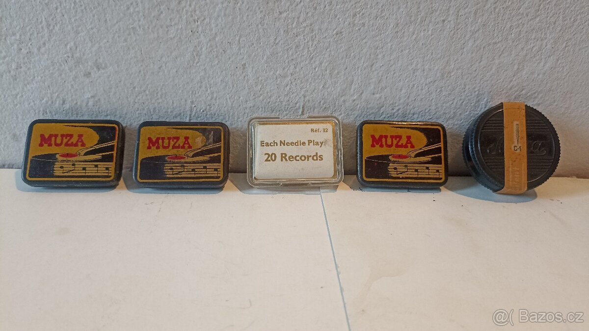 Staré plechové krabičky z jehlami do gramofonů - 9